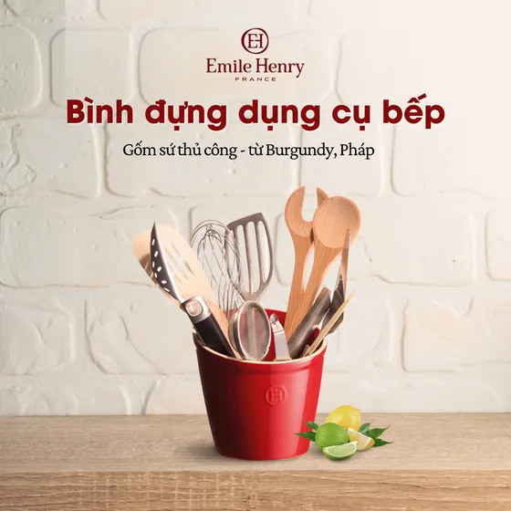 Emile Henry: bình đựng dụng cụ bếp